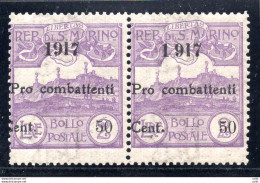 Pro Combattenti Cent. 50 Su 2 Lire Esemplare Cifra Spaziata "1 917" - Unused Stamps