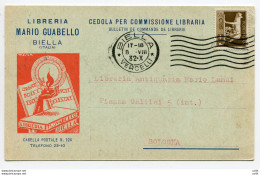 Imperiale Cent. 5 Isolato Su Cedola Di Commissione Libraria - Marcophilie