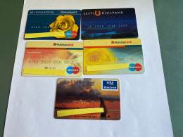 - 3 - Estonia Bank Cards 5 Different - Krediet Kaarten (vervaldatum Min. 10 Jaar)
