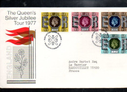 GB LETTRE FDC 1977 JUBILEE D'ARGENT ELISABETH II - Familias Reales