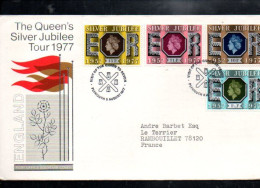 GB LETTRE FDC 1977 JUBILEE D'ARGENT ELISABETH II - Mujeres Famosas