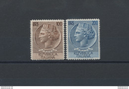 1954 Italia - Repubblica  , Siracusana Ruota , 2 Valori Centrati, N° 747/48 , M - Otros & Sin Clasificación
