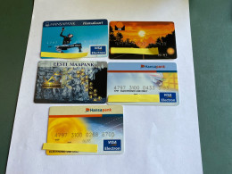 - 3 - Estonia Bank Cards 5 Different - Tarjetas De Crédito (caducidad Min 10 Años)