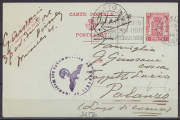 EP CP 1f Rouge Petit Sceau De L'Etat Flam. BRUXELLES /14.III 1941 Pour PALANZO Lago Di Como Italie - Cachet Censure Mili - Weltkrieg 1939-45 (Briefe U. Dokumente)