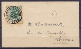 Env. Carte De Visite Affr. Taxe TX1 Càd TIRLEMONT (STATION) /23 OCTO 1895 Pour LOUVAIN - Storia Postale