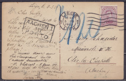 CP "Palais De Justice" Affr. N°140 Flam. "LIEGE 1 /5.III 1923/ LUIK 1" Pour AIX-LA-CHAPELLE - Cachet [AACHEN 1 /III/ POR - 1915-1920 Albert I.