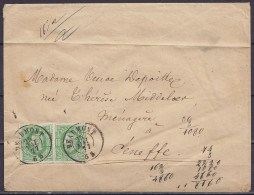 L. Affr. Paire N°30 Càd BEAUMONT /25 MAI 1877 Pour SENEFFE (au Dos: Càd Arrivée SENEFFE - Enveloppe Ouvert Un Peu Sauvag - 1869-1883 Léopold II