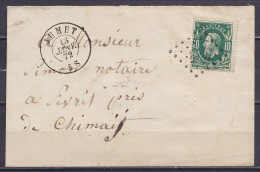 L. Affr. N°30 Lpts "199" Càd JUMET /13 JANV 1872 Pour SIVRY Près De Chimay (au Dos: Càd CHIMAY & Arrivée SIVRY) - 1869-1883 Leopoldo II