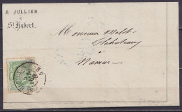 L. "Banque Jullien" Affr. N°30 Càd ST-HUBERT /5 FEVR 1875 Pour NAMUR (au Dos: Càd Arrivée NAMUR) - 1869-1883 Leopoldo II