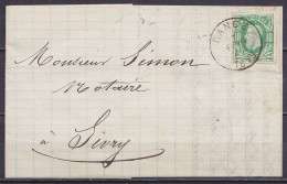 L. "Banque Edmond François" Affr. N°30 Càd RANCE /1 FEVR 1879 Pour SIVRY (au Dos: Càd Arrivée SIVRY) - 1869-1883 Léopold II