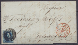 L. Affr. N°4 Margé D4 Càd ANVERS /23 NOV 1850 Pour BRUXELLES (au Dos: Càd Arrivée BRUXELLES) - 1849-1850 Medaillen (3/5)