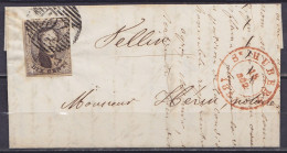 L. De TELLIN Affr. N°6 P104 Càd ST-HUBERT /15 DEC 1853 Pour Notaire à TELLIN - 1851-1857 Médaillons (6/8)