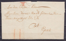 L. Datée 19 Février 1764 De WACHTEBEKE Pour GENT - Port "II" à La Craie Rouge - 1714-1794 (Paises Bajos Austriacos)