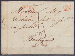 L. Datée 12 Novembre 1836 De LOKEREN Càd LOKEREN /12 NOV 1836 Pour BOUVIGNES - Griffe Service Rural [SR] (rare En 1836)  - 1830-1849 (Independent Belgium)