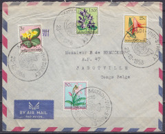 Congo Belge - L. Affr. N°305+307+312+314 (fleurs) Càd Illustré "MATADI-VIVI-STANLEY /23-12-1958" Pour JADOTVILLE - Lettres & Documents