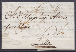 L. Datée 3 Novembre 1730 De VENISE Pour LILLE - Man. "franco Cologne" (Cologne Barré, Remplacé Par "Francfort" - Port "1 - 1701-1800: Precursori XVIII