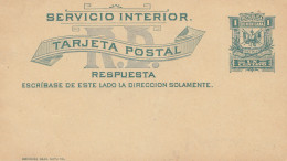 Domenikanische Republik: Post Card With Answer Card, Unused, Servicio Interior - Dominicaine (République)