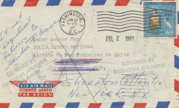 Ecuador: 1961 Pray For Peace: Air Mail To Washington, Returned Sheraton Atlantic - Equateur