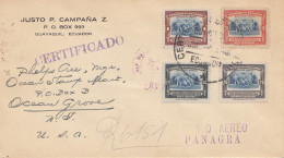Ecuador: 1940: Guayaquil To USA, Certificado, FDC - Ecuador