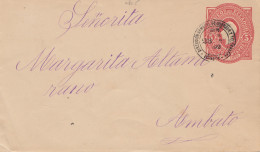 Ecuador: 1892: Post Card To Ambato - Ecuador