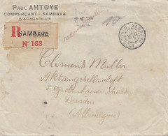 French Colonies: Madagascar: 1928: Letter Registered To Dresden - Madagascar (1960-...)