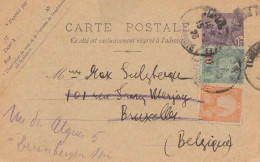 French Colonies: Tunisie 1923: Carte Postale Tunis To Bruxelles - Tunisie (1956-...)