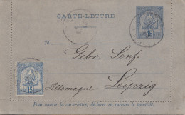 French Colonies: Tunisie: Carte-lettre To Leipzig 1895 - Tunisia