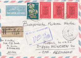 French Colonies: Algerie Air Mail Alger 1978 Registered To BMW Munich - Algérie (1962-...)