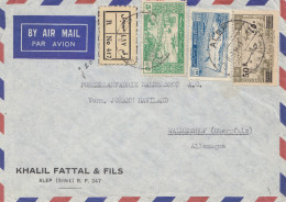 French Colonies: 1951 Hermes Typing Machines: To Waldershof - Syrië