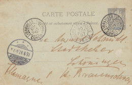 French Colonies: Congo: 1897 Post Card Libreville To Schöningen - Autres & Non Classés