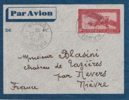 French Colonies: Indo-chine: 1933 Par Avion Hanoi To France - Cartas & Documentos