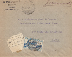 French Colonies Tunisie 1931: Registered Tunis Censorship To Paris - Tunisia