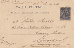 French Colonies Indo-chine Post Card Saigon To Liverpool - Cartas & Documentos