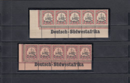 DSWA: MiNr. 17-18, Postfrisch, Eckrandstück Mit Inschrift, Leicht Angetrennt - German South West Africa