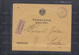 Kamerun 1913: Einschreiben-Telegramm Victoria - Negativstempel Nach Berlin, BPP - Cameroun