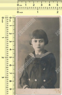 REAL PHOTO, 1931 Cute Kid Girl Navy Outfit  Portrait Enfant Fillette Serbia ORIGINAL - Personnes Anonymes