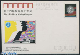 China People’s Republic 1990 Postcard, World Mining Congress, Unused Postal Stationary, Science - Mining - Brieven En Documenten