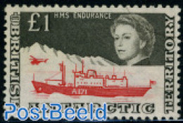 British Antarctica 1969 Definitive 1v, Mint NH, Science - Transport - The Arctic & Antarctica - Ships And Boats - Schiffe