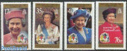 British Antarctica 1996 Elizabeth 70th Birthday 4v, Mint NH, History - Kings & Queens (Royalty) - Case Reali