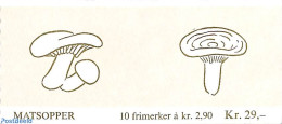 Norway 1988 Mushrooms Booklet, Mint NH, Nature - Mushrooms - Stamp Booklets - Ongebruikt