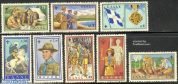 Greece 1960 Scouting 8v, Mint NH, History - Nature - Sport - Transport - Decorations - Flags - Horses - Trees & Forest.. - Neufs