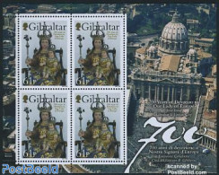 Gibraltar 2009 Our Lady Of Europe 1v M/s (with 4 Stamps), Mint NH, History - Religion - Various - Europa Hang-on Issue.. - Europäischer Gedanke