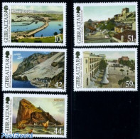 Gibraltar 2009 Old Views 5v (1v SEPAC), Mint NH, History - Transport - Various - Sepac - Ships And Boats - Tourism - Schiffe