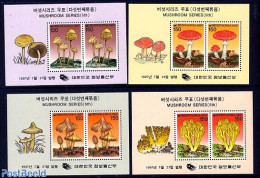 Korea, South 1997 Mushrooms 4 S/s, Mint NH, Nature - Mushrooms - Paddestoelen