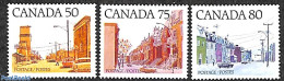 Canada 1978 Definitives, Streets 3v, Mint NH, Transport - Various - Automobiles - Agriculture - Street Life - Art - Ar.. - Neufs