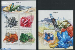 Sao Tome/Principe 2014 Minerals 2 S/s, Mint NH, History - Sao Tome Et Principe
