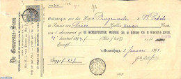 Netherlands 1894 Official Mail From Nieuwe Pekela To The Hague, Via Dordrecht (see Postmarks). Princess Wilhelmina (ha.. - Lettres & Documents