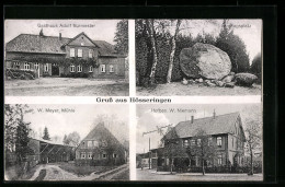 AK Hösseringen, Landtagsplatz, Mühle, Gasthaus A. Burmester  - Autres & Non Classés