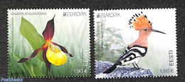 Estonia 2021 Europa, Endangered Species 2v, Mint NH, History - Nature - Europa (cept) - Birds - Flowers & Plants - Orc.. - Estland