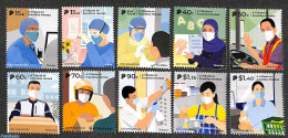 Singapore 2021 Frontline Heroes 10v, Mint NH, Health - Health - Corona/Covid19 - Other & Unclassified